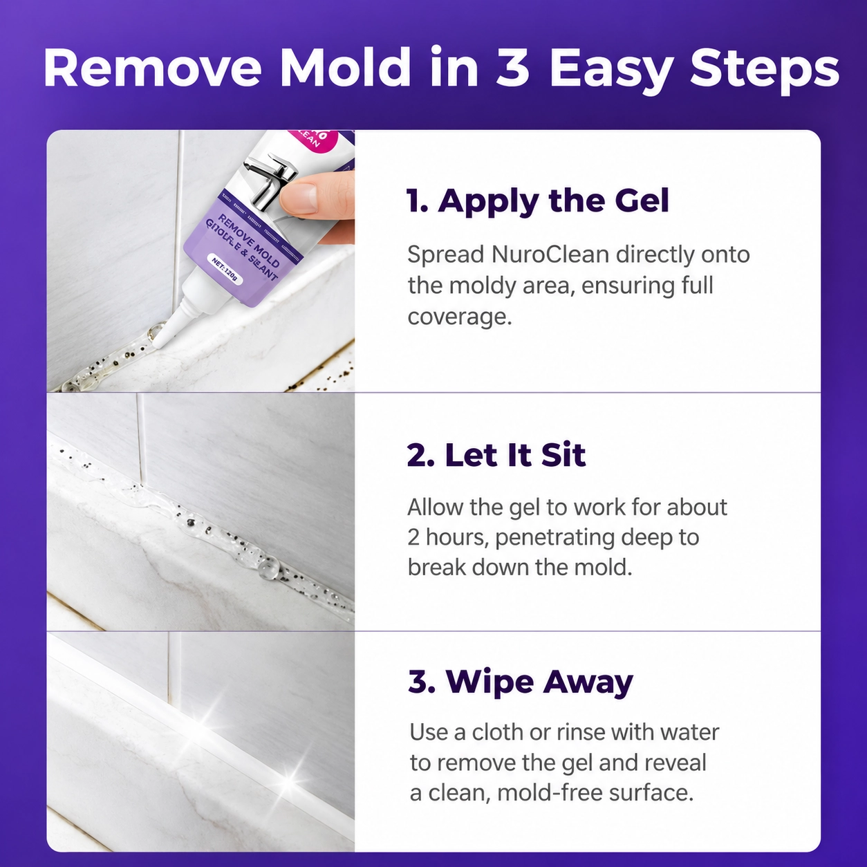 NuroClean 3 easy steps to remove mould